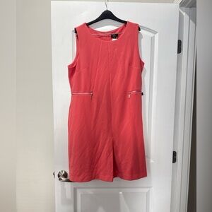 Elegant Coral Sleeveless Dress